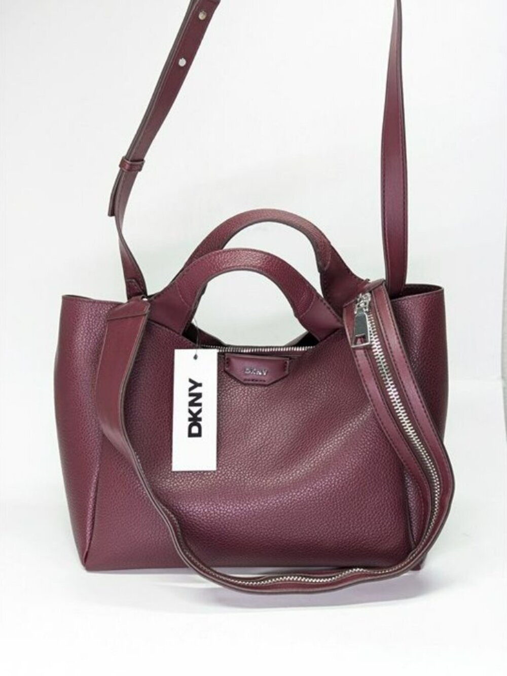 DKNY Willa Women's Small Top Handle Satchel Bag in Burgundy (MSRP $198) - Picture 2 of 12